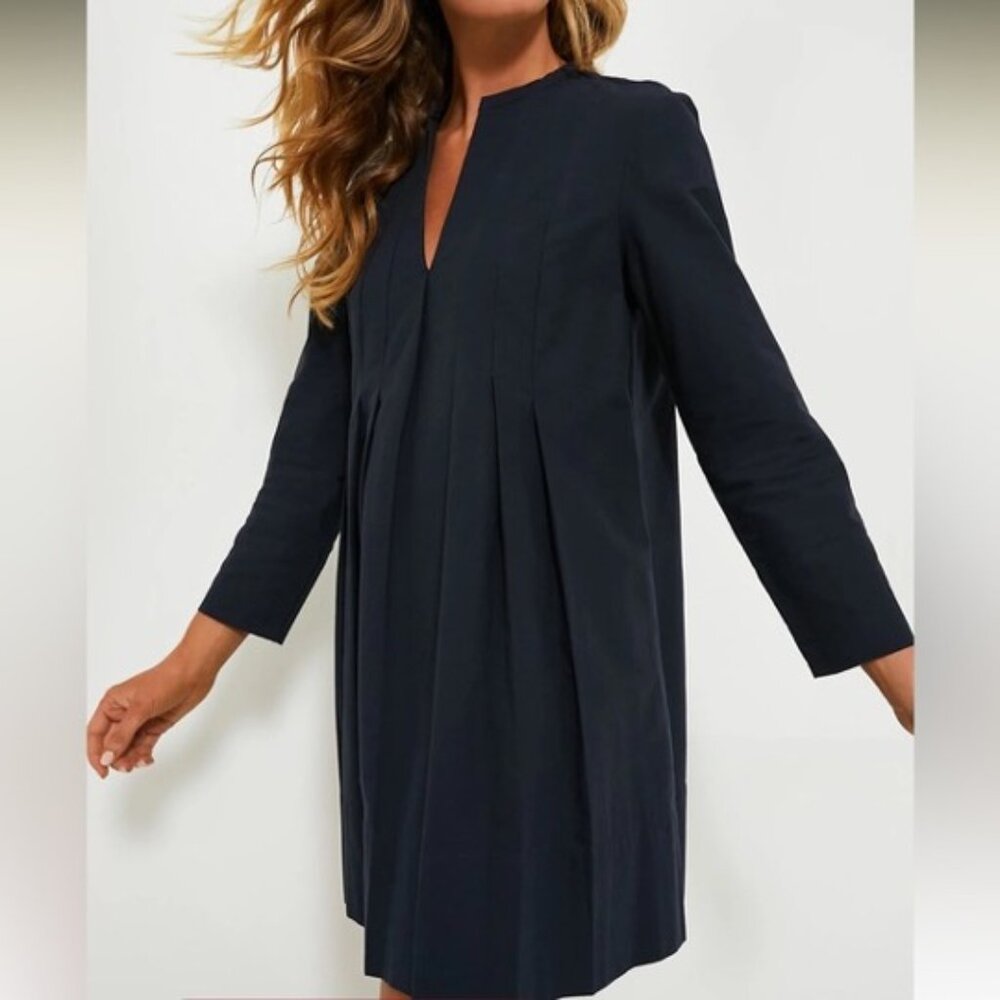 Tuckernuck Luella Dress Navy Pleated A Line Mini XXXL NWT Long Sleeves - Picture 5 of 13